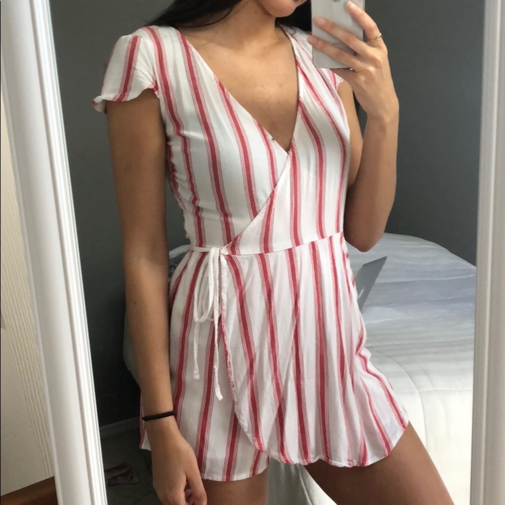 Striped romper dress